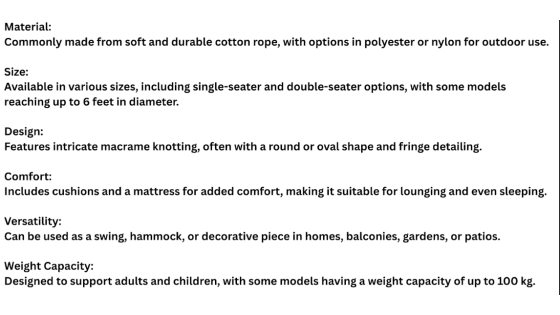 Single Sitting Macrame Swing